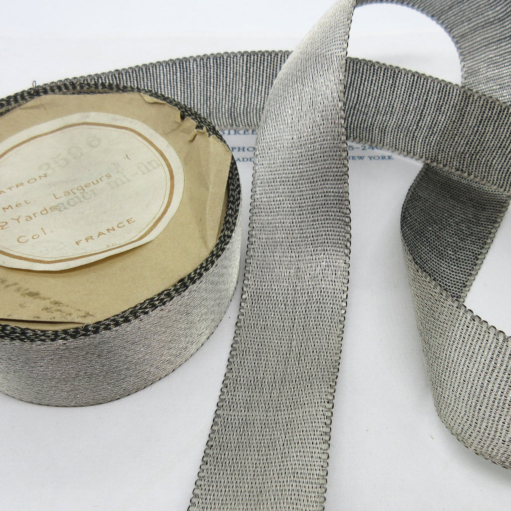 Dark Silver Metallic Ribbon 1"