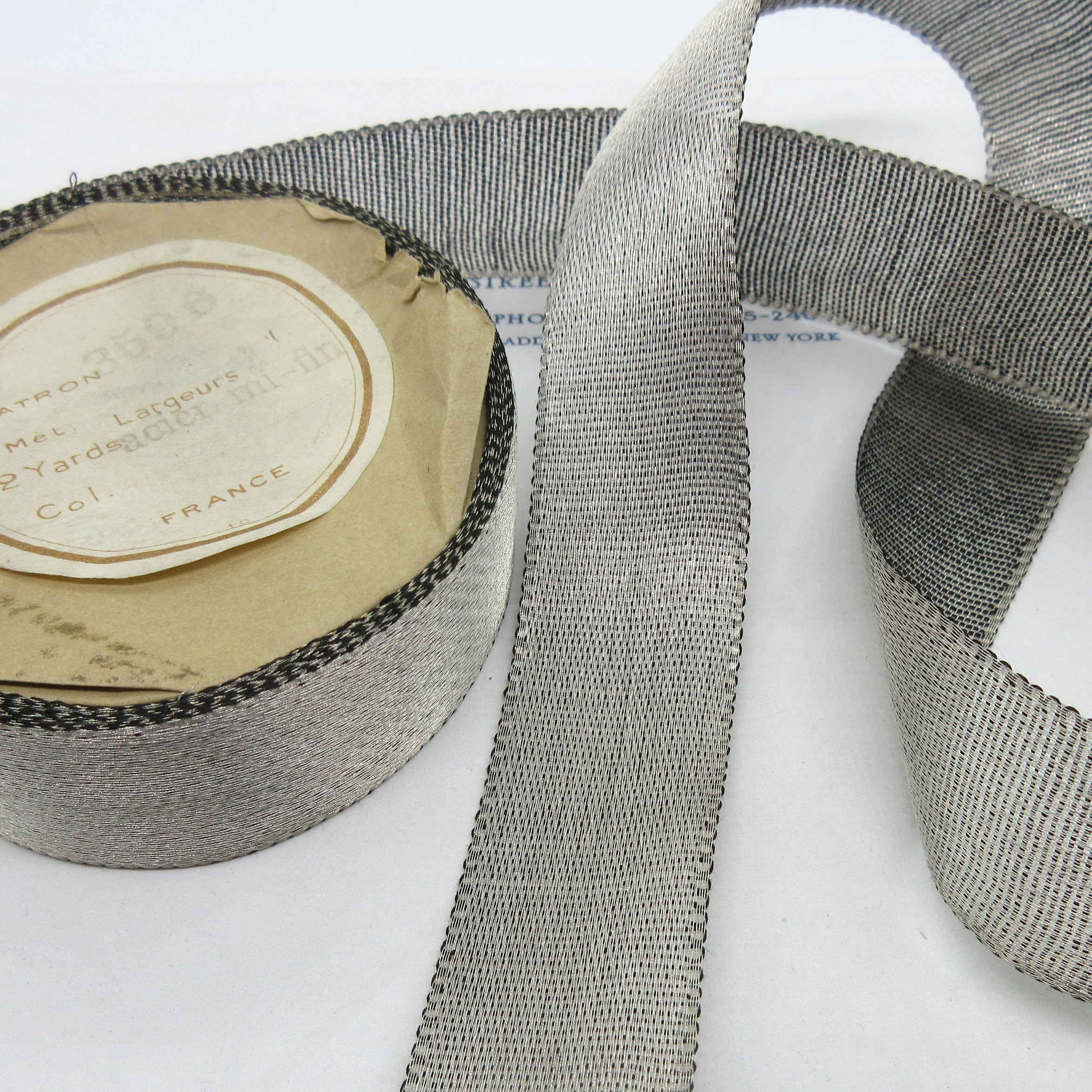 Dark Silver Metallic Ribbon 1"
