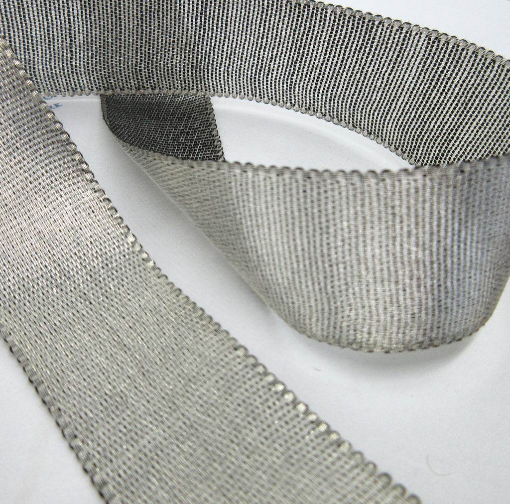 Dark Silver Metallic Ribbon 1"