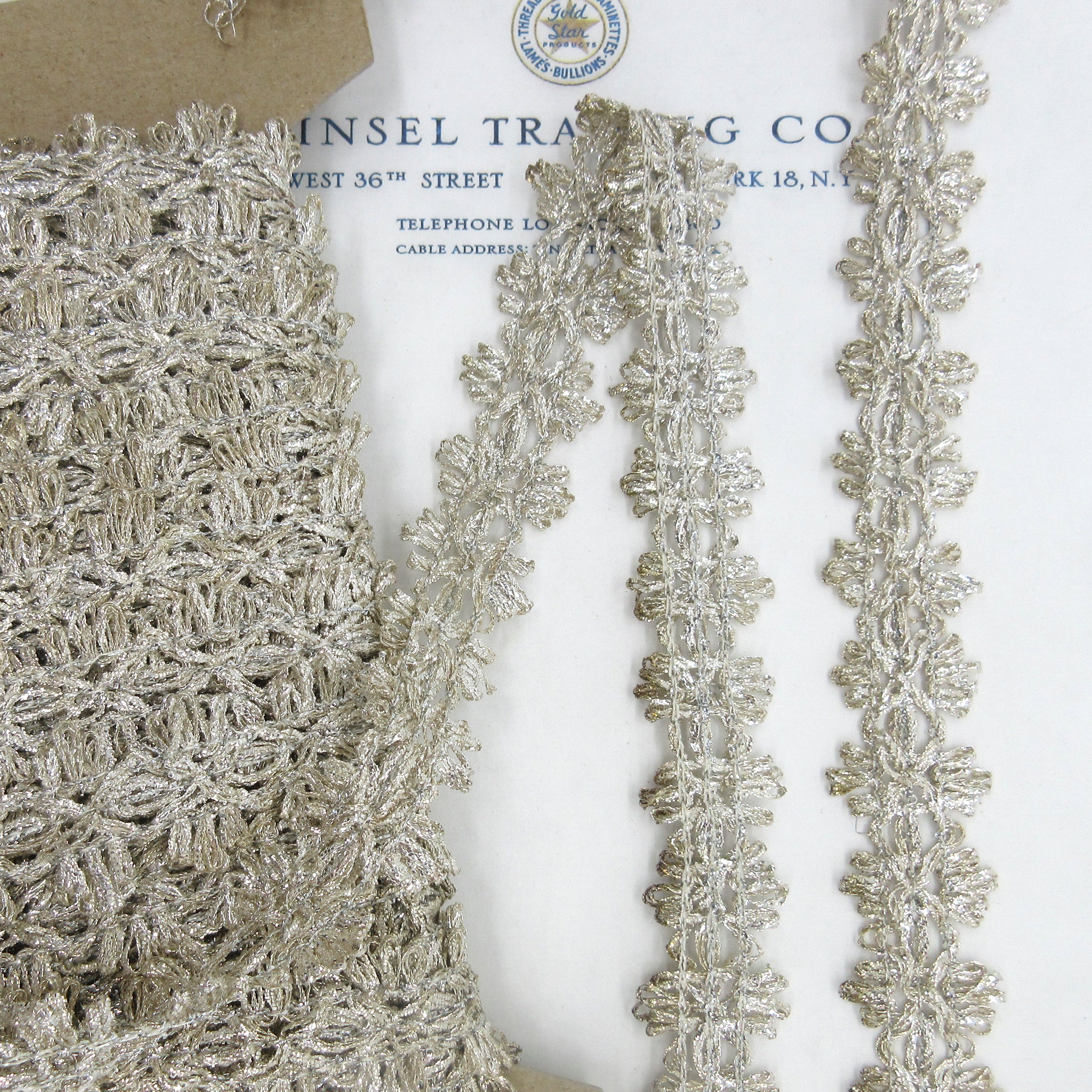 Decorative Starburst Silver Metallic Trim 1"