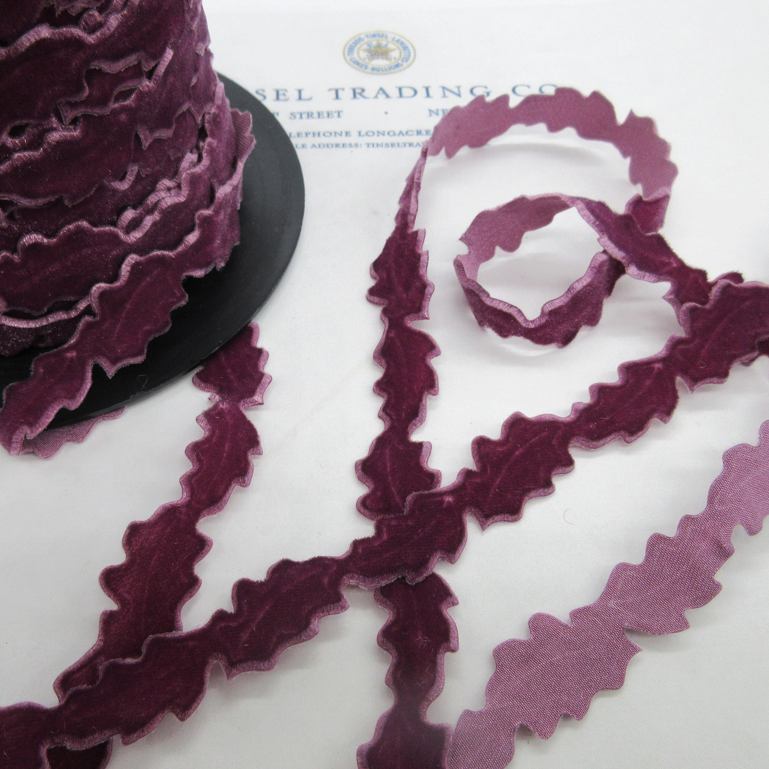 Velvet Leaf Ribbon Trim - 5/8" - 5 colors