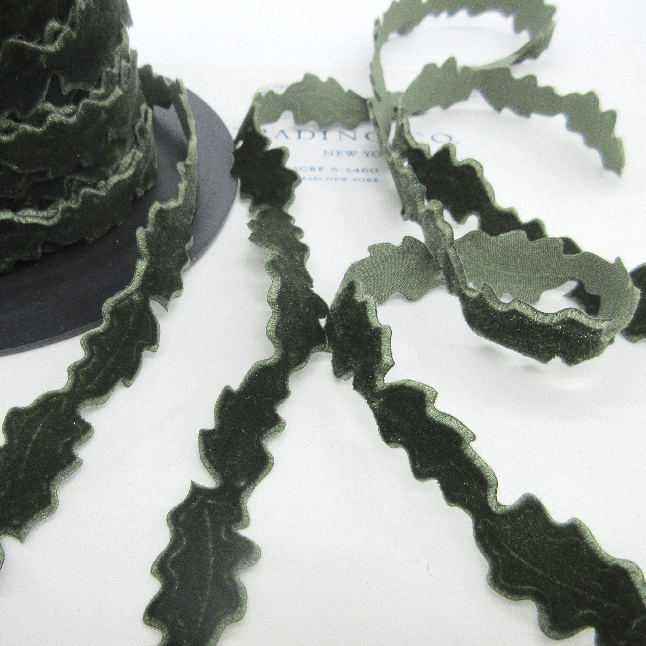 Velvet Leaf Ribbon Trim - 5/8" - 5 colors