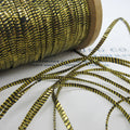 Flat Oval Gold/Black Metallic Twine Thread 3/32" 3 Yards
