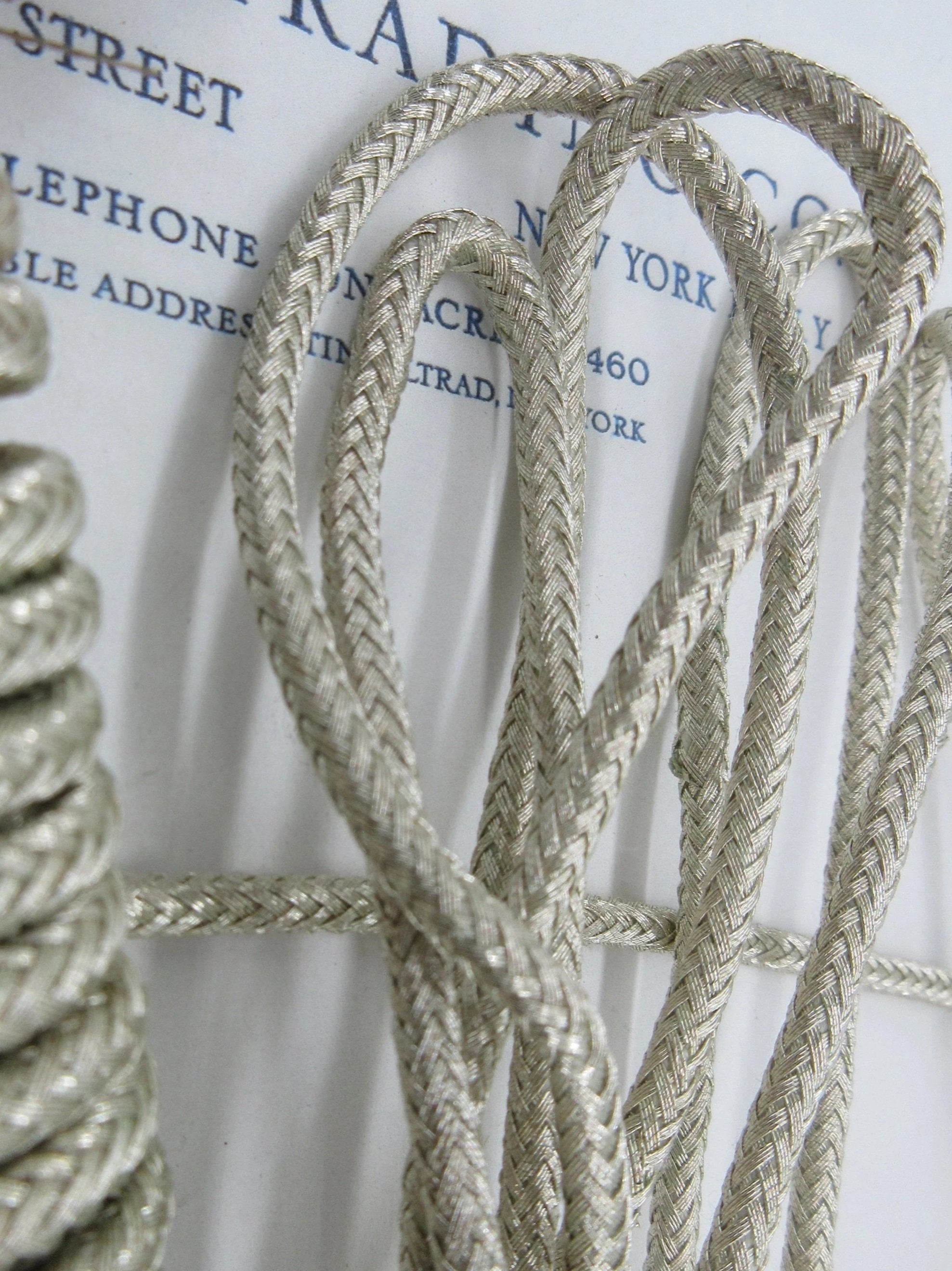 Silver Woven Braid Design Cord 1/8" 3 yards