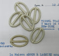 Ivory Silk Covered Oval Buckles 6 Pcs