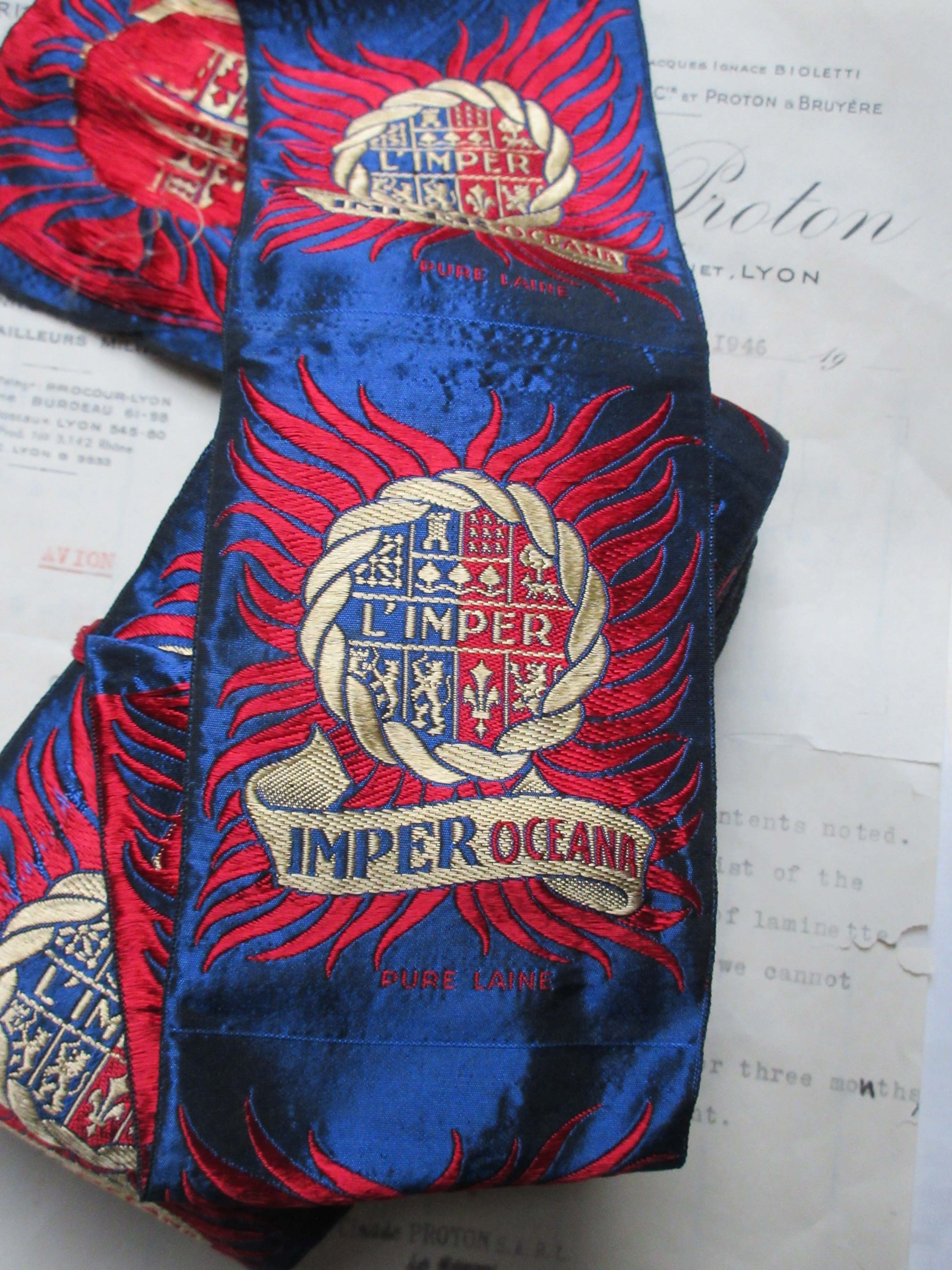French Woven Labels Imper Blue 4 pcs