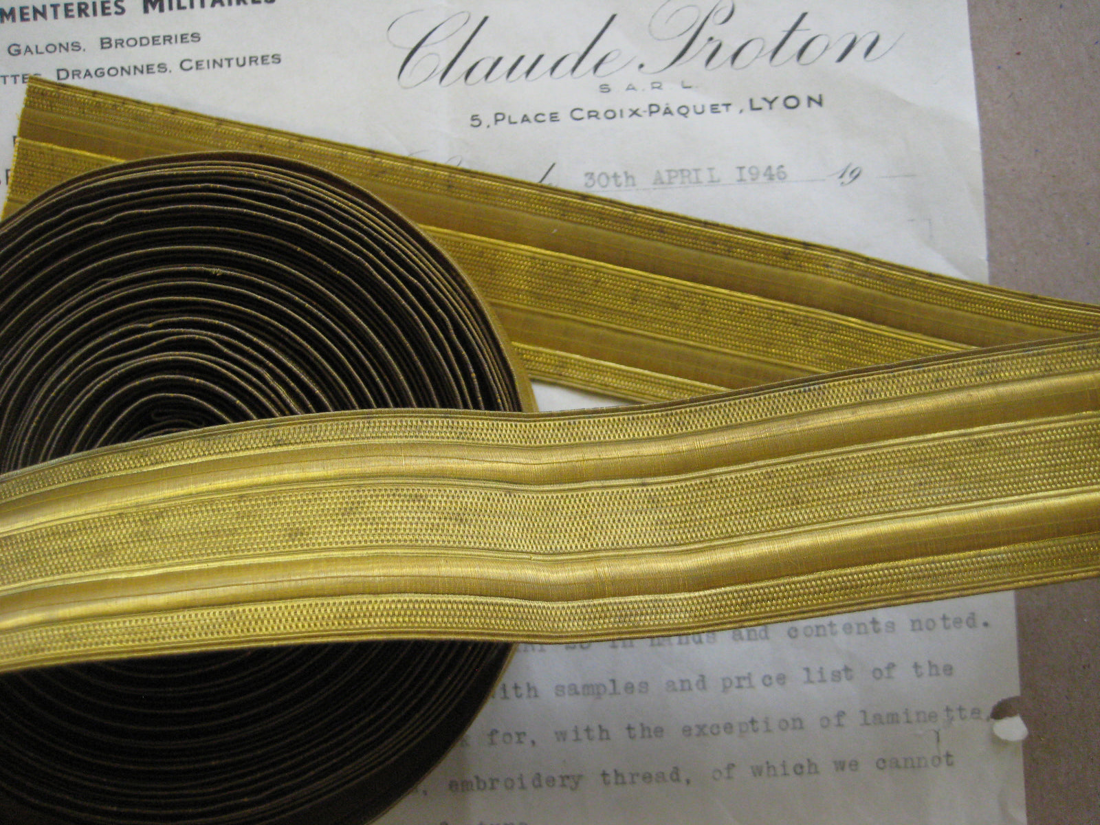 Gold Military Metallic Wire 2 Vellum Trim 1 1/2"