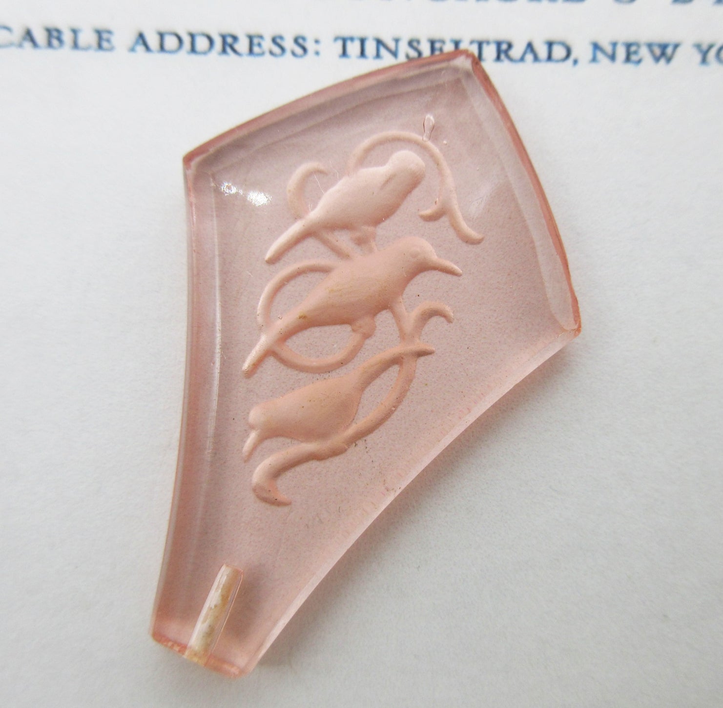 Glass Bird Hat Pin Tops