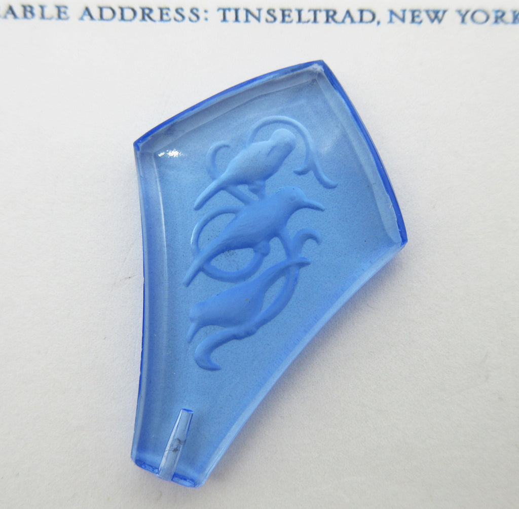 Glass Bird Hat Pin Tops