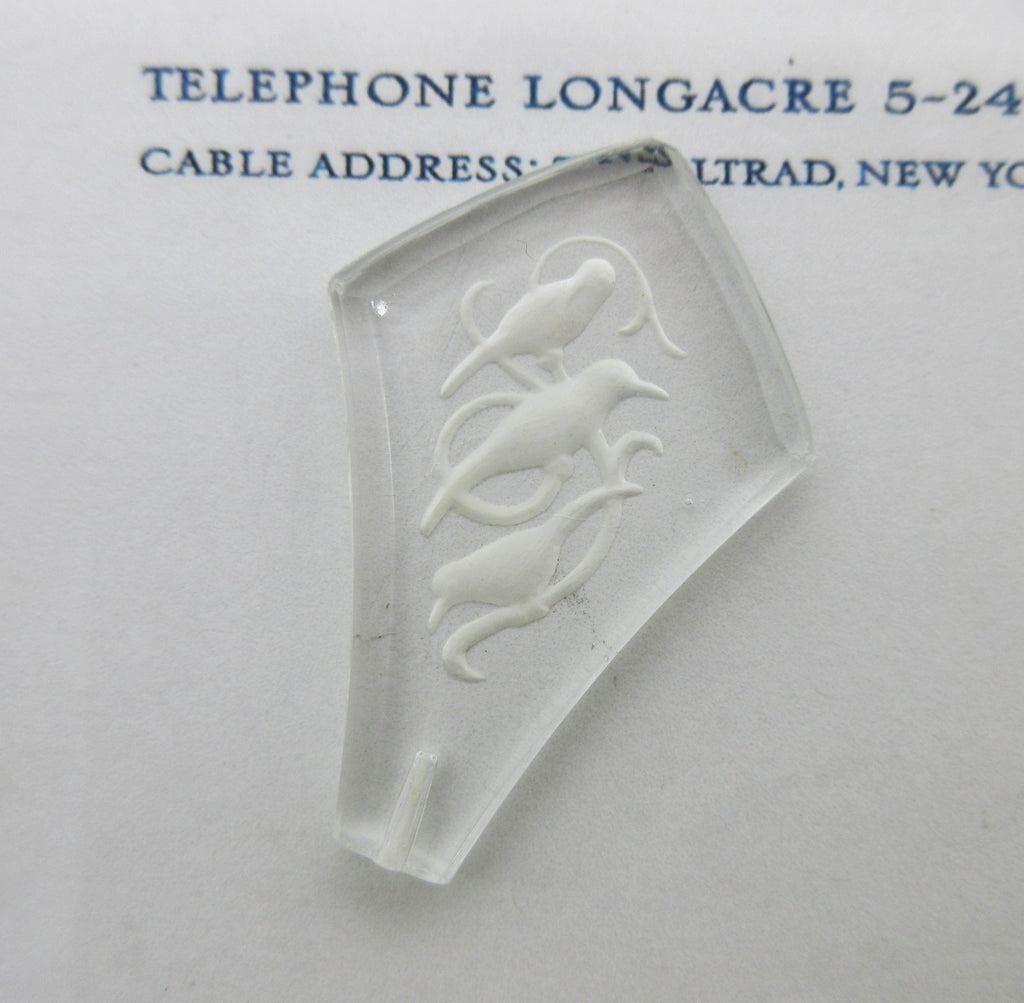 Glass Bird Hat Pin Tops