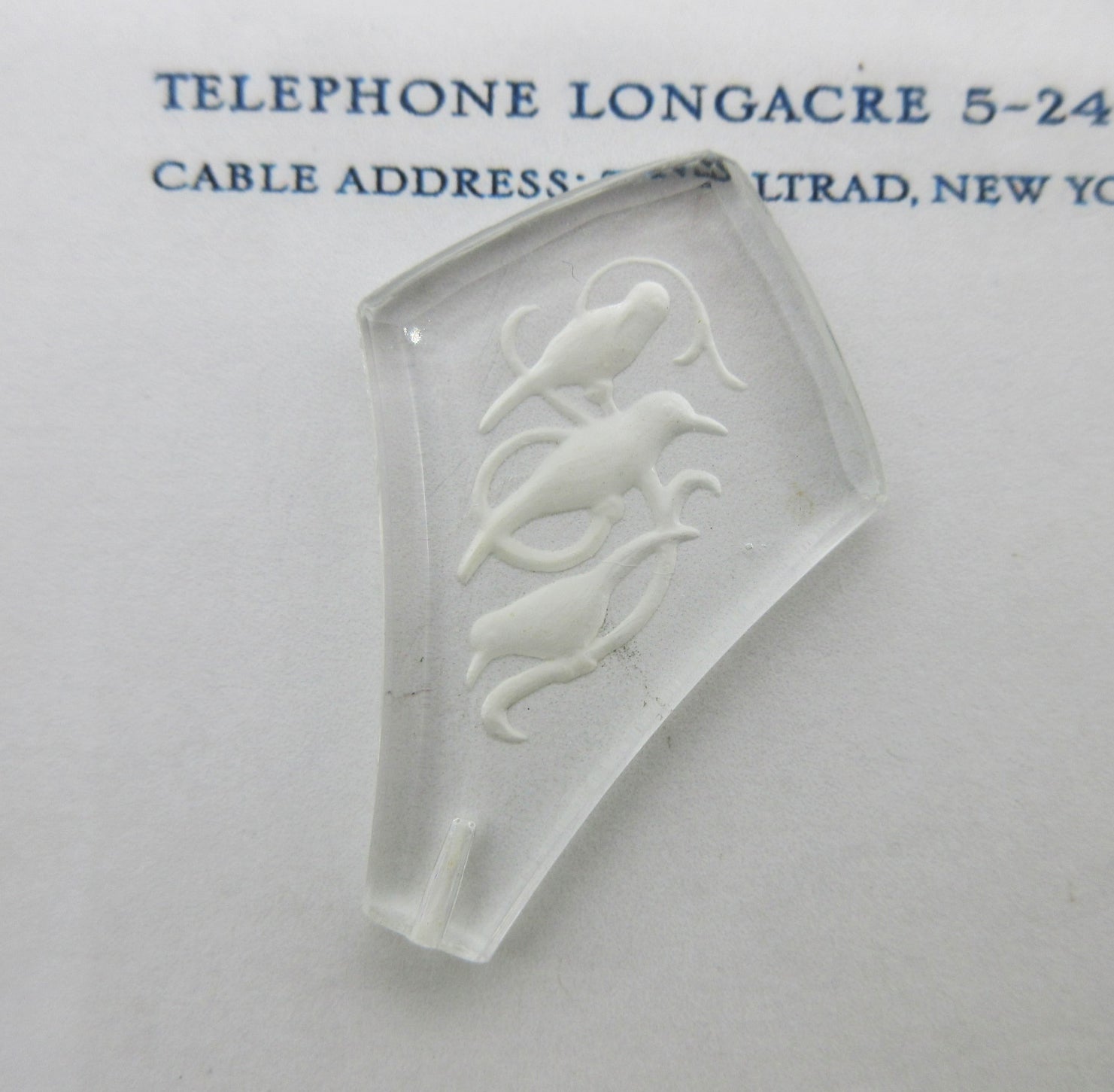 Glass Bird Hat Pin Tops