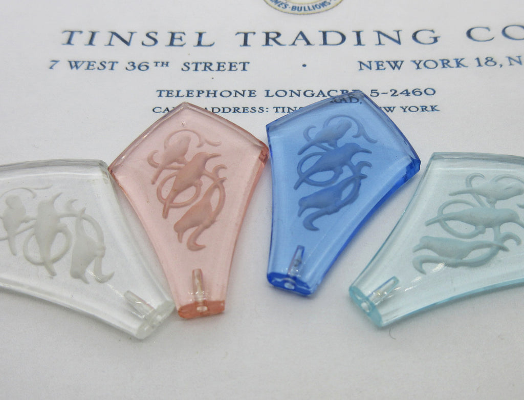 Glass Bird Hat Pin Tops