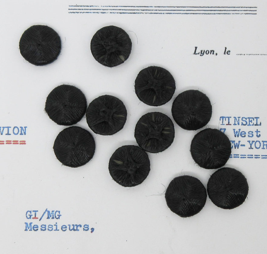 Black Woven Buttons 1Dozen
