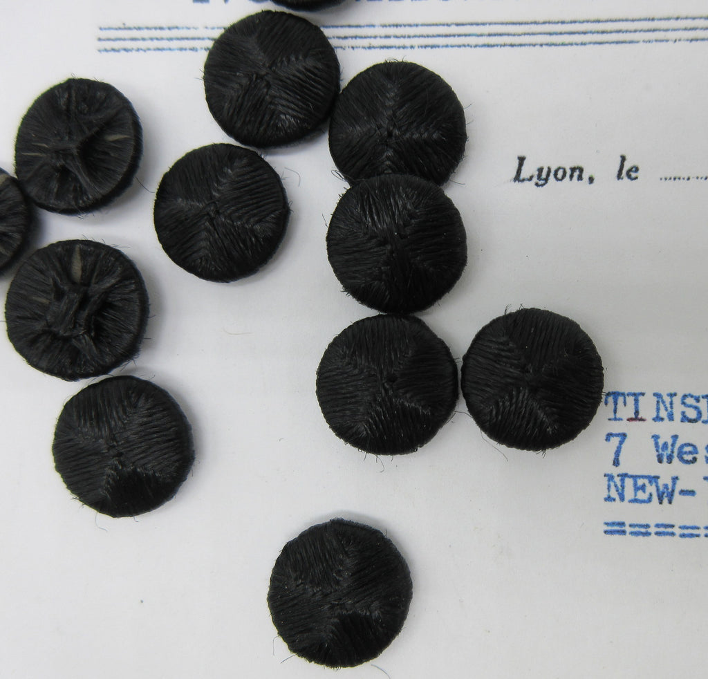 Black Woven Buttons 1Dozen