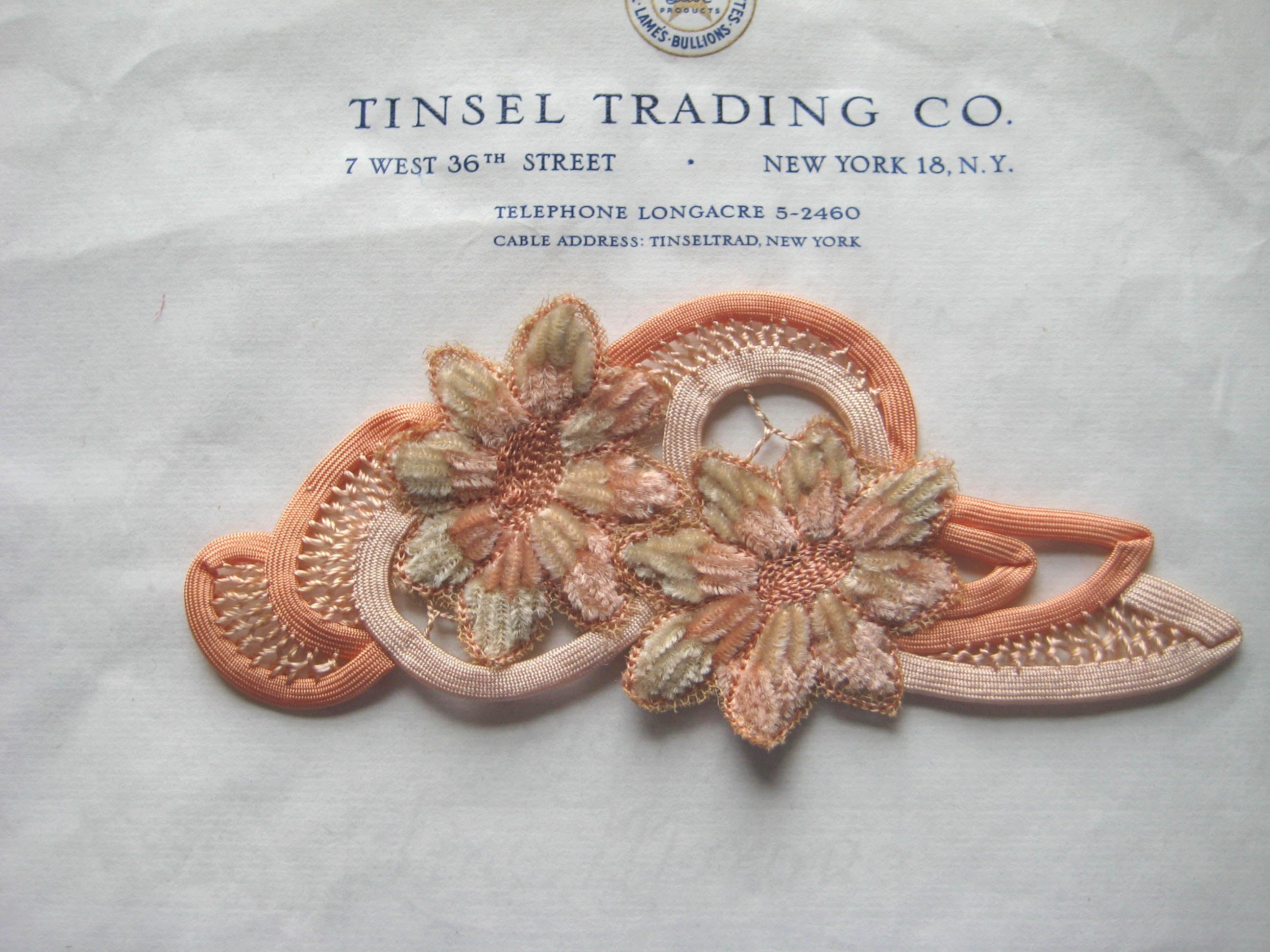 Peach Floral Applique