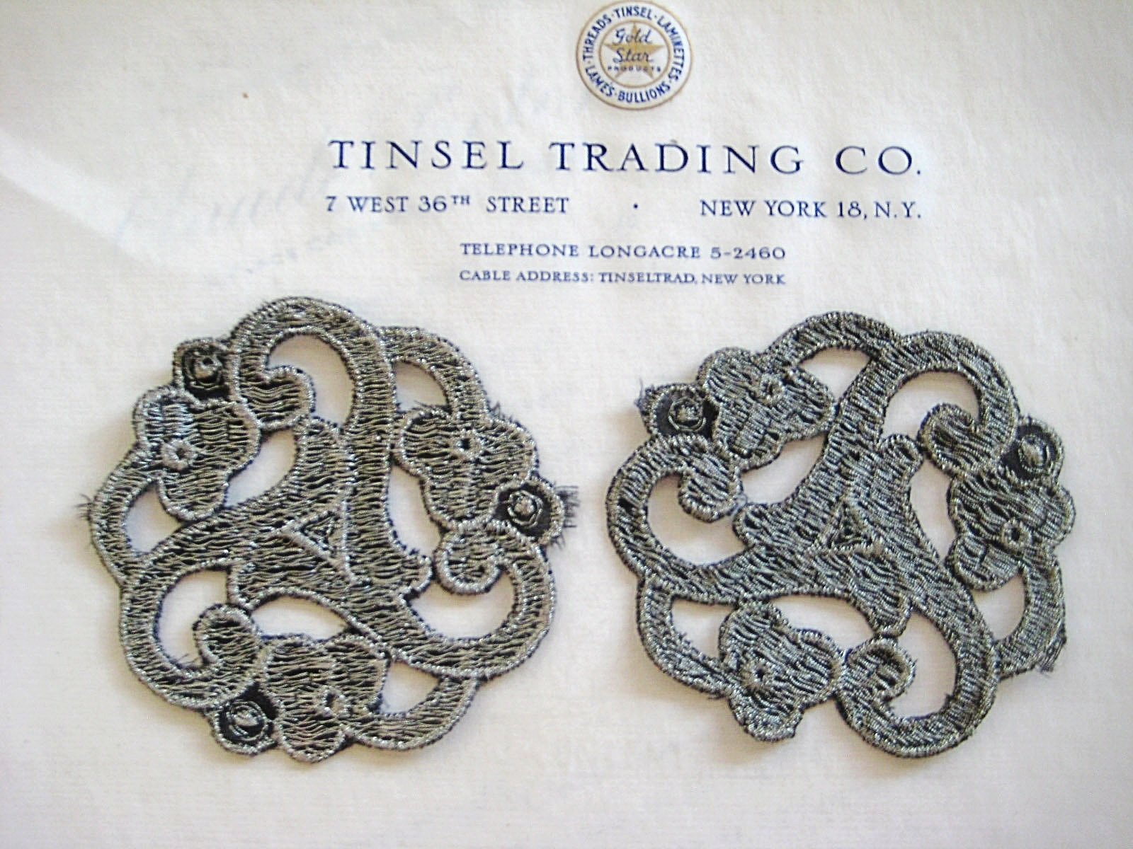 Pair of Dark Silver Appliques