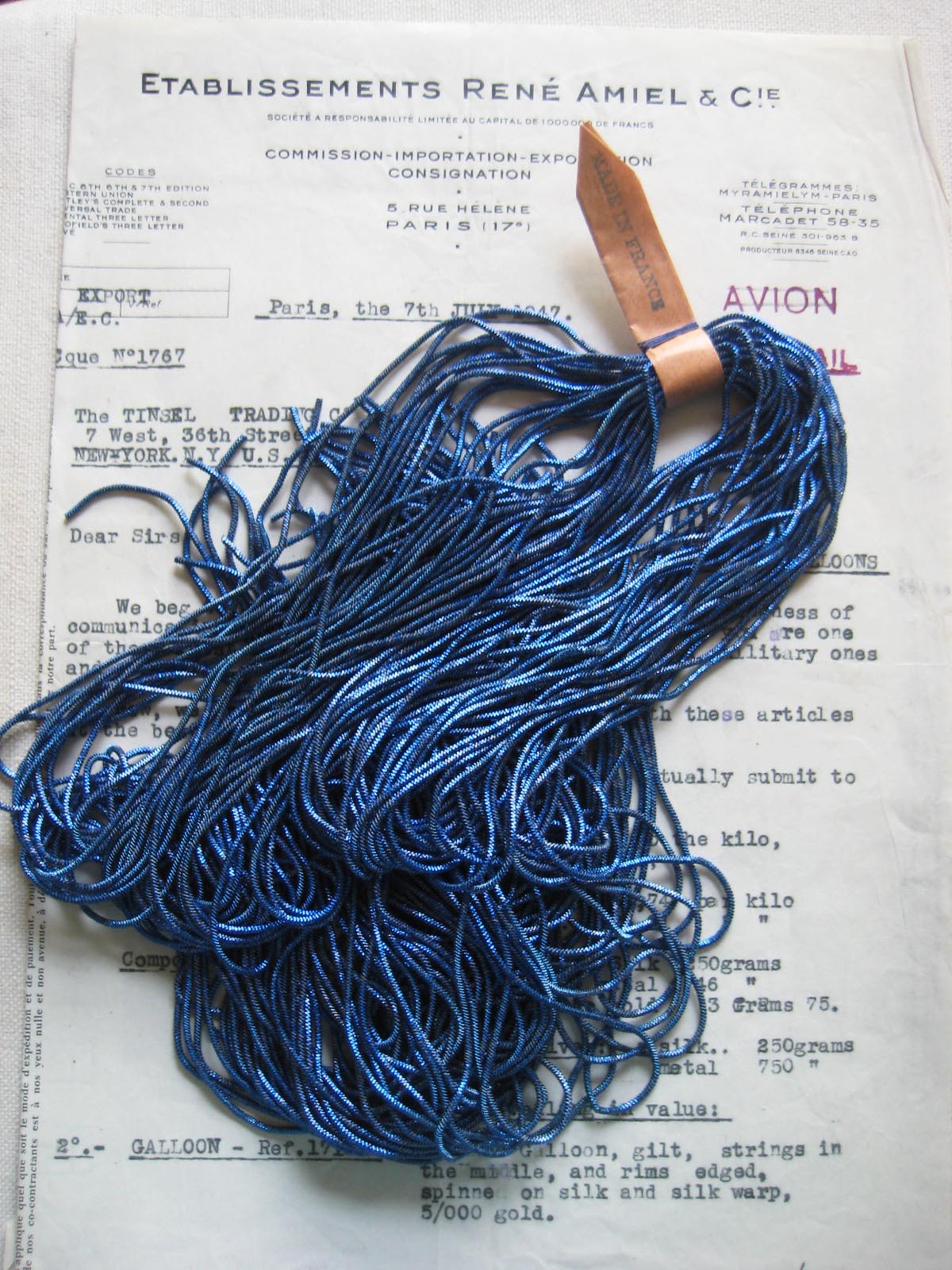 French Check Purl Embroidery Bullion Thread 2 Strands - 9 Colors