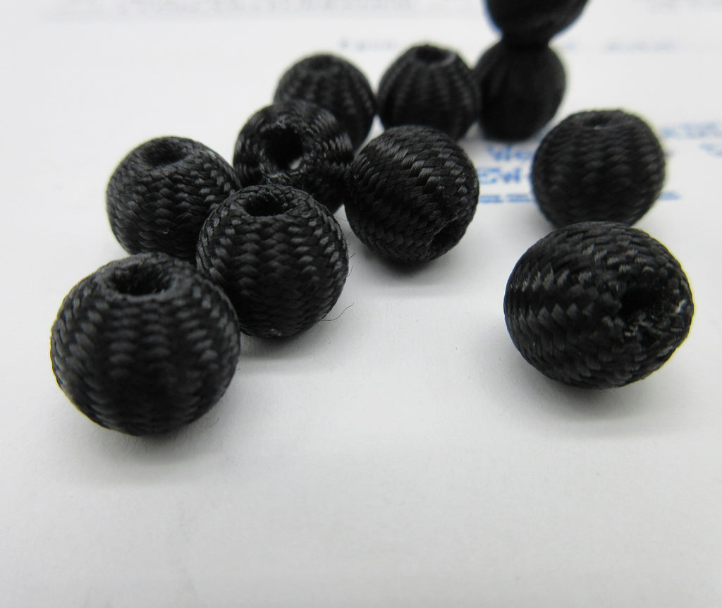 Black Woven Bobbles 1 doz - 3/8"