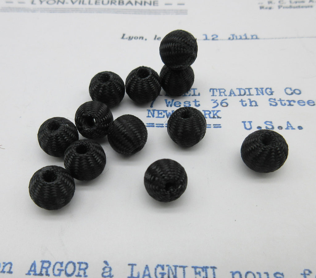 Black Woven Bobbles 1 doz - 3/8"