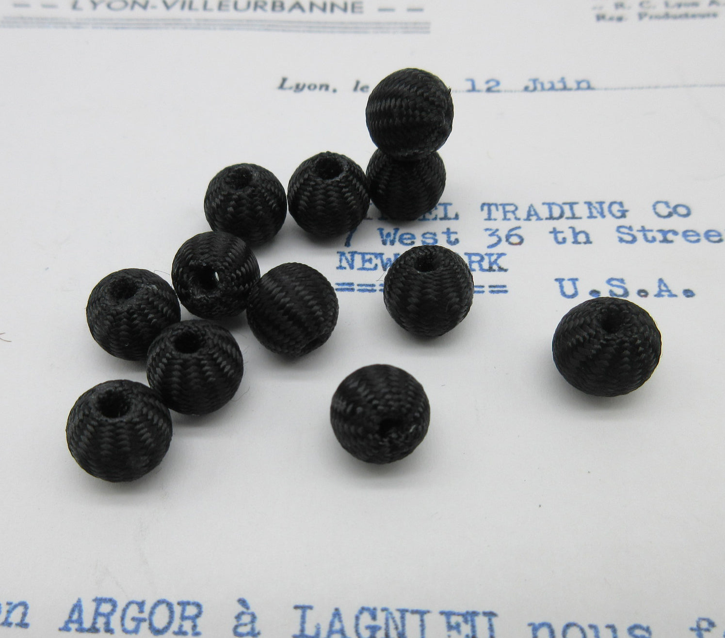 Black Woven Bobbles 1 doz - 3/8"