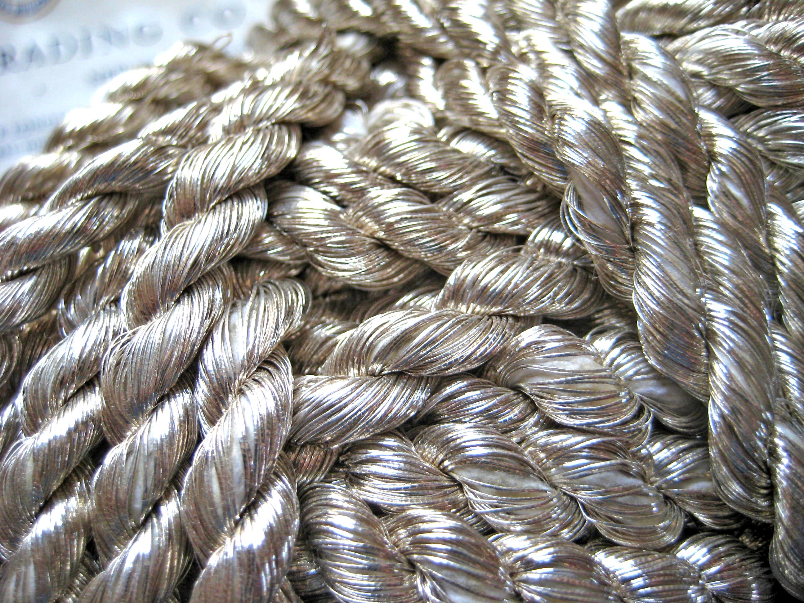 Silver Metallic Cord 5/16"