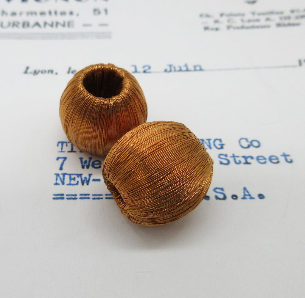 Metallic  Bobbles Large Opening 2 Pcs  5/8"