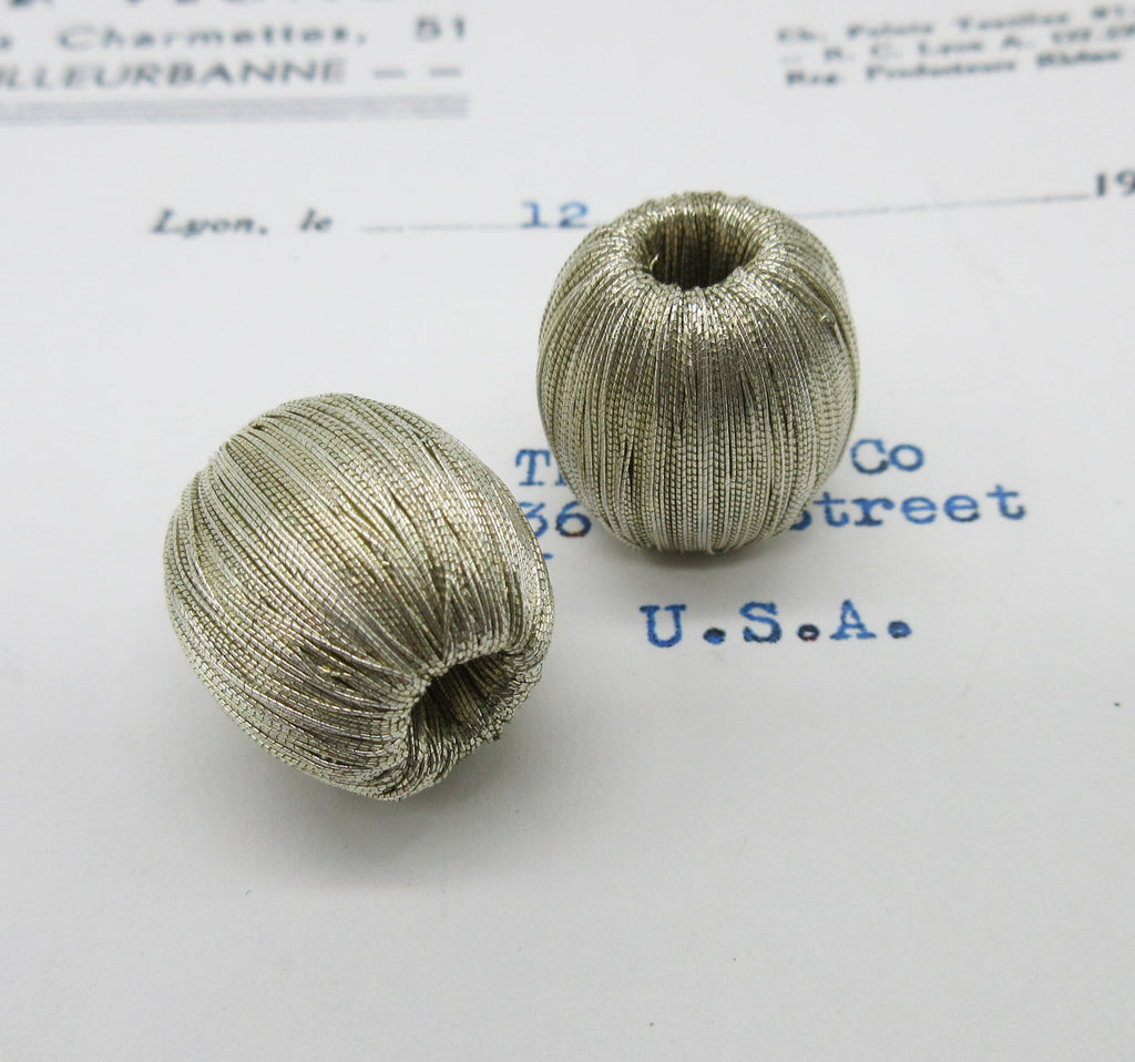 Metallic  Bobbles Large Opening 2 Pcs  5/8"