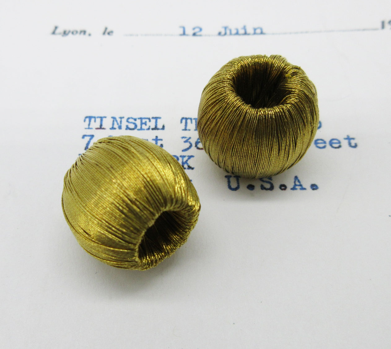Metallic  Bobbles Large Opening 2 Pcs  5/8"
