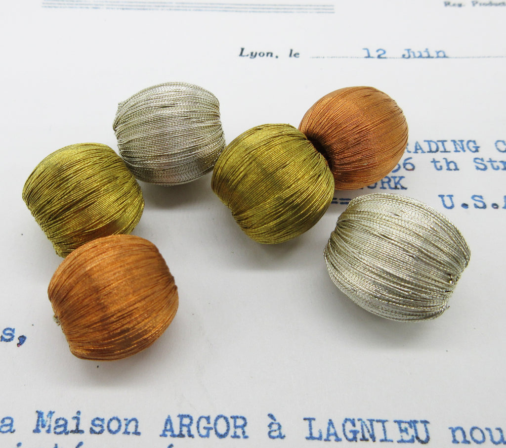 Metallic  Bobbles Large Opening 2 Pcs  5/8"