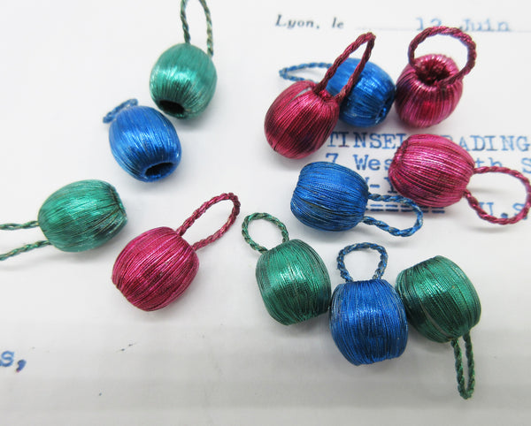 Small Metallic Thread Color Bobbles 4 Pcs