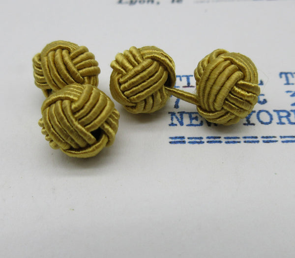 Tiny Braided Knot Balls Bobbles - Cuff Links