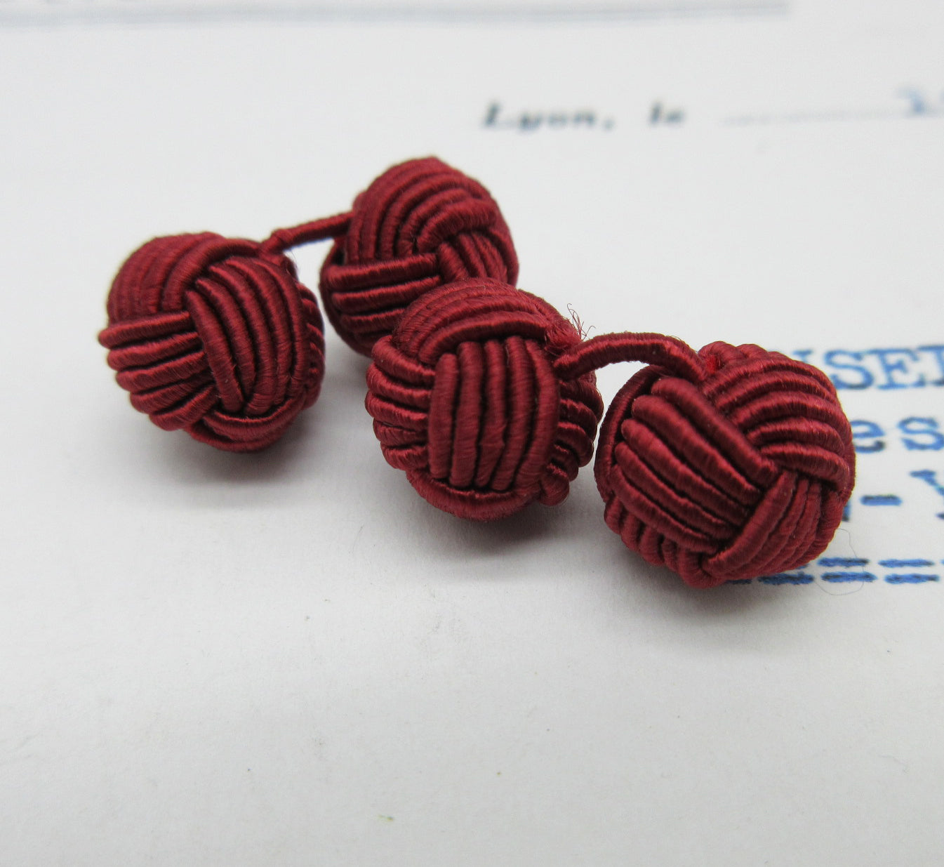Tiny Braided Knot Balls Bobbles - Cuff Links