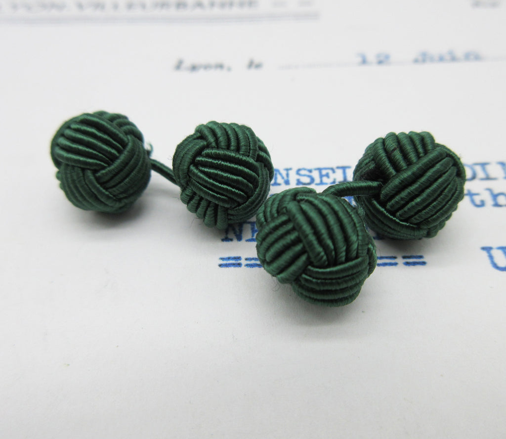 Tiny Braided Knot Balls Bobbles - Cuff Links