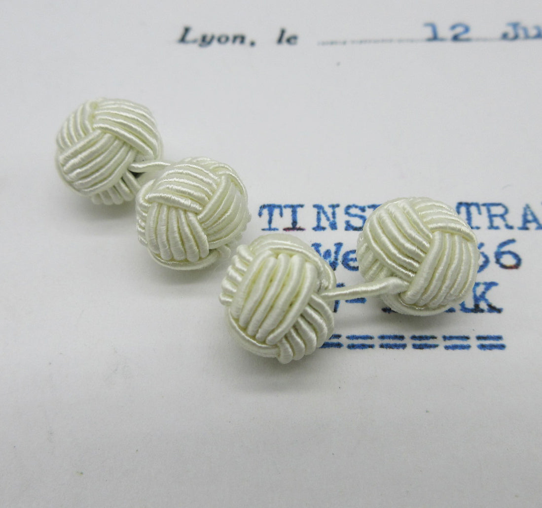 Tiny Braided Knot Balls Bobbles - Cuff Links