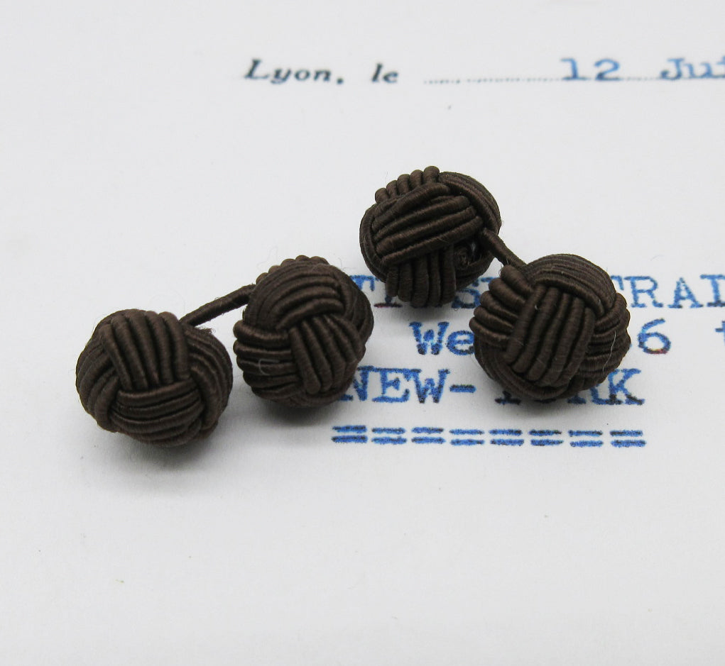 Tiny Braided Knot Balls Bobbles - Cuff Links