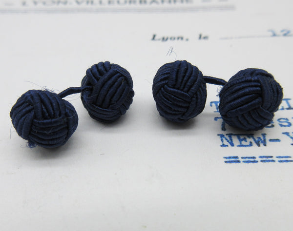 Tiny Braided Knot Balls Bobbles - Cuff Links