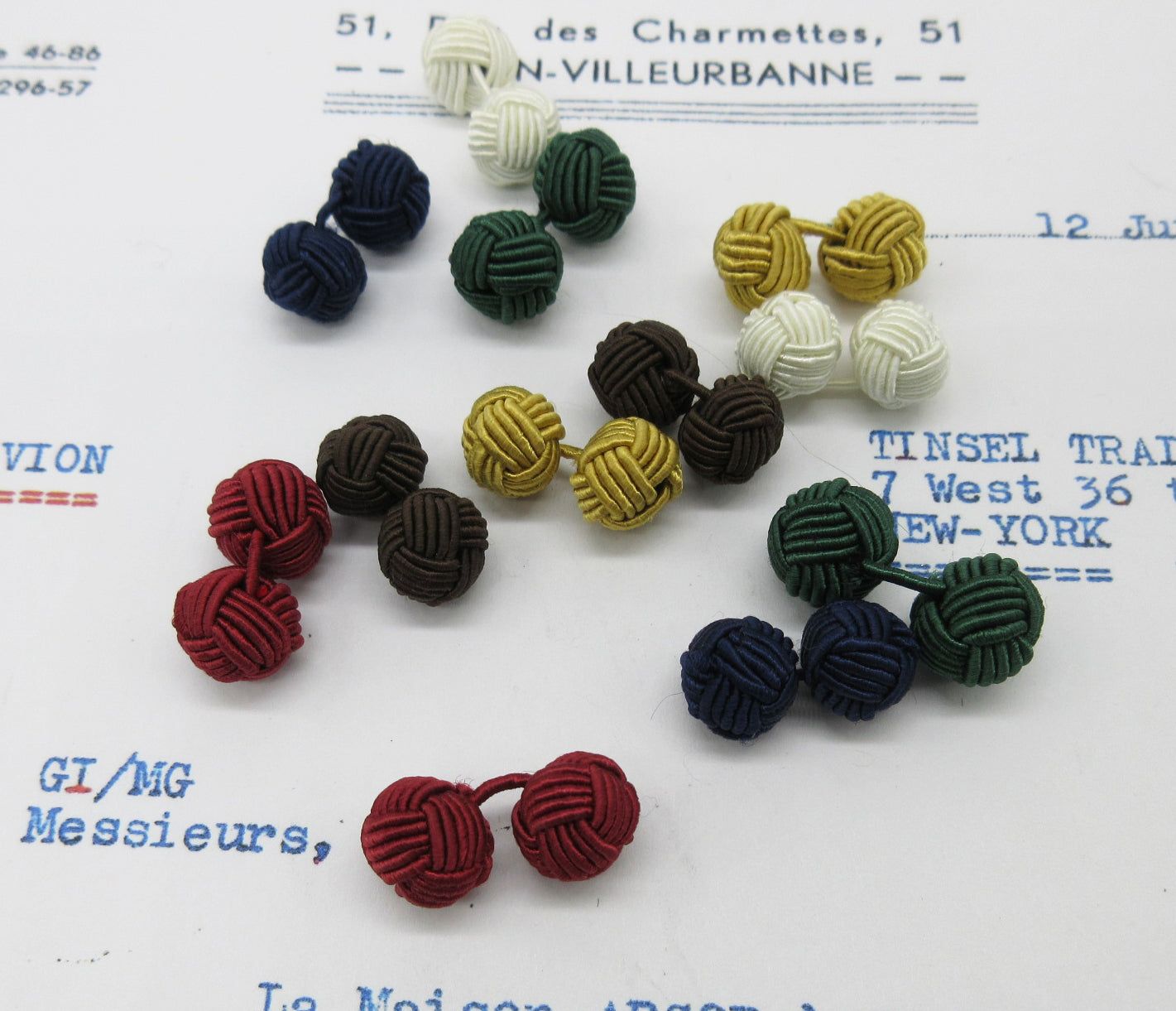 Tiny Braided Knot Balls Bobbles - Cuff Links – Tinsel Trading