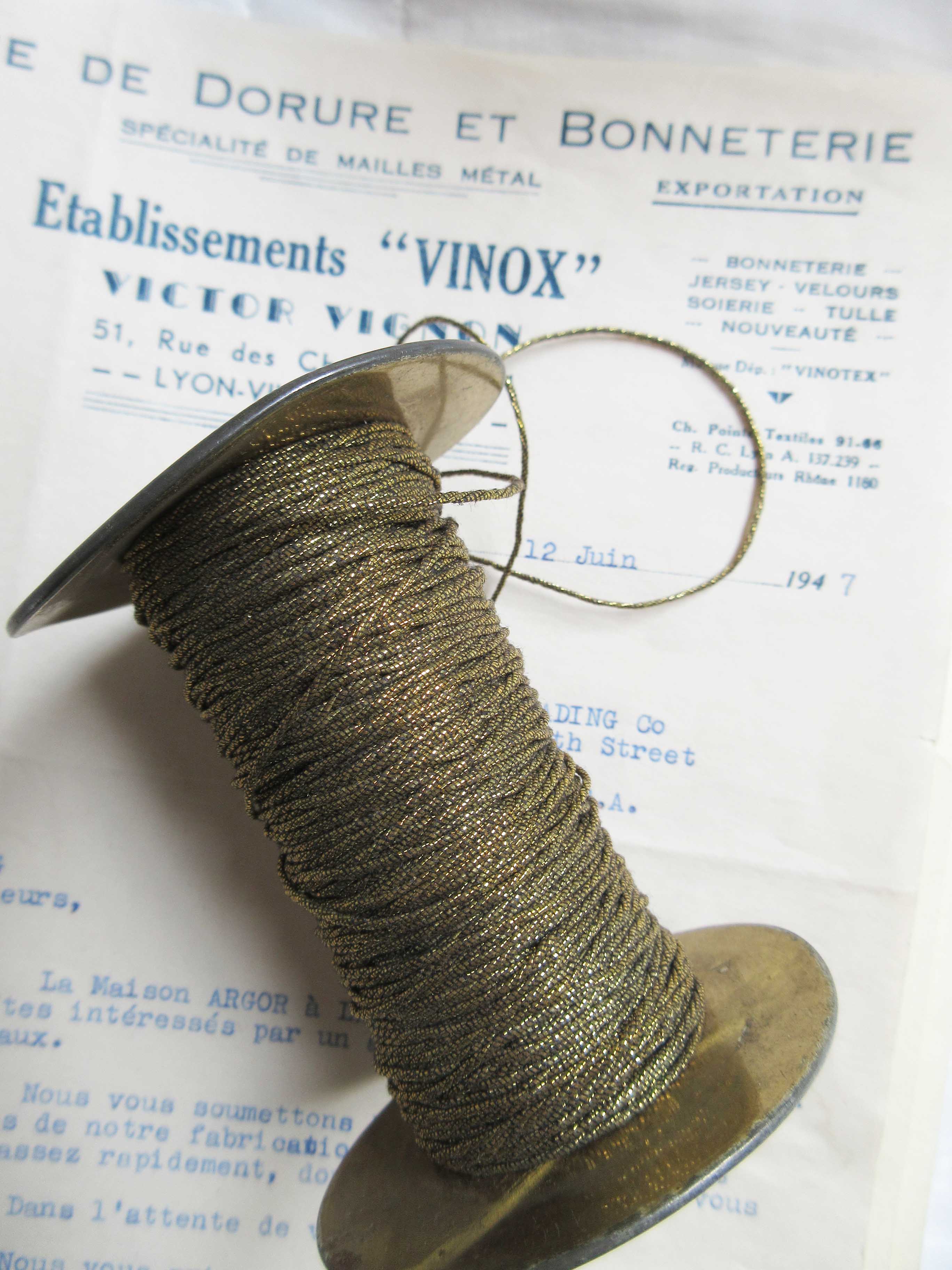 4 Yards Dark Gold  Metallic Twisted Cord 1/32"