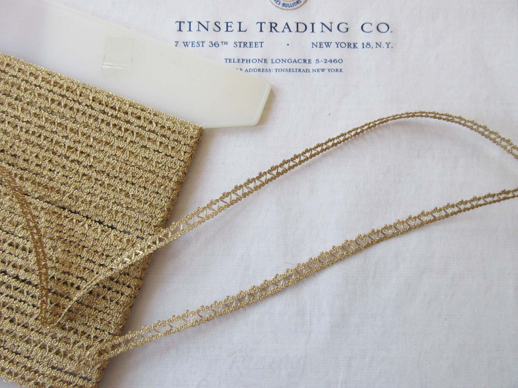2 Yards Gold Metallic Trim 1/4"