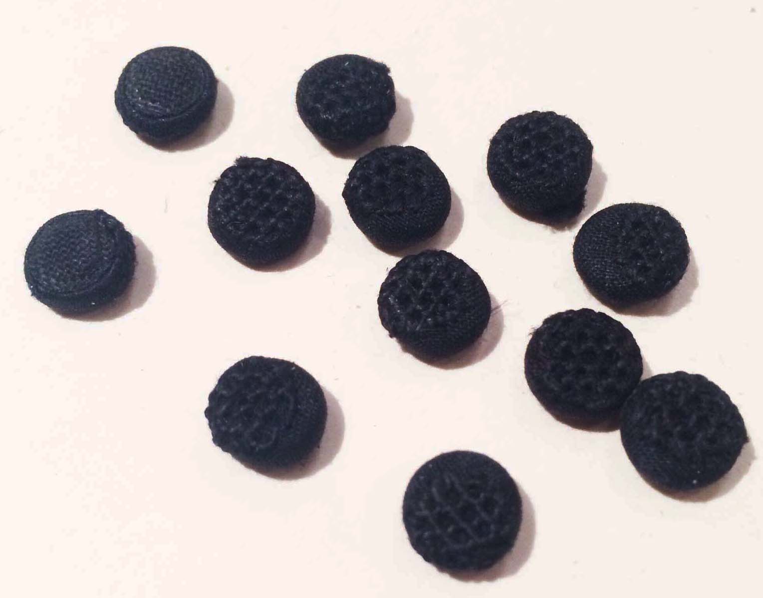 Black Cotton Button - 1 Doz