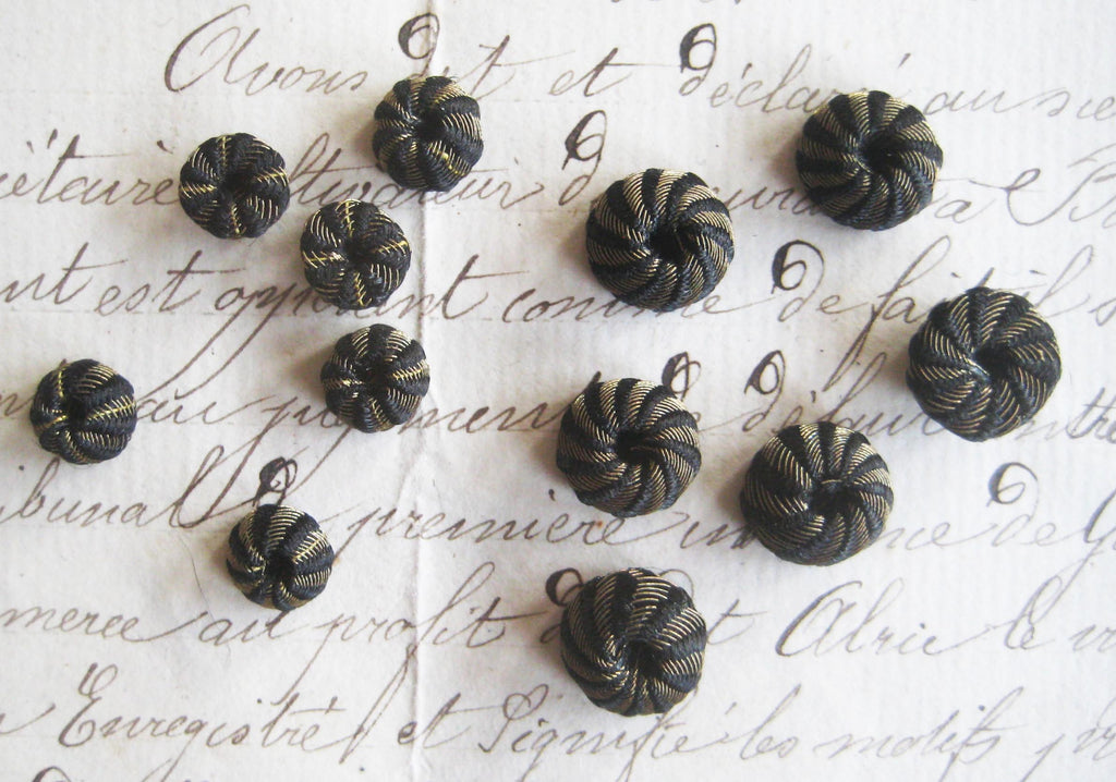 Gold/Black Metallic Dome Bobbles 2 Sizes - 6 Pieces