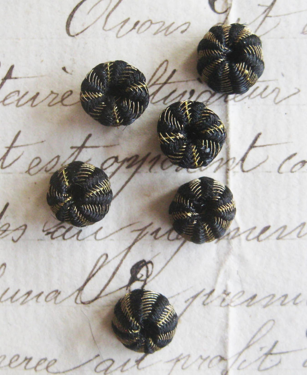 Gold/Black Metallic Dome Bobbles 2 Sizes - 6 Pieces