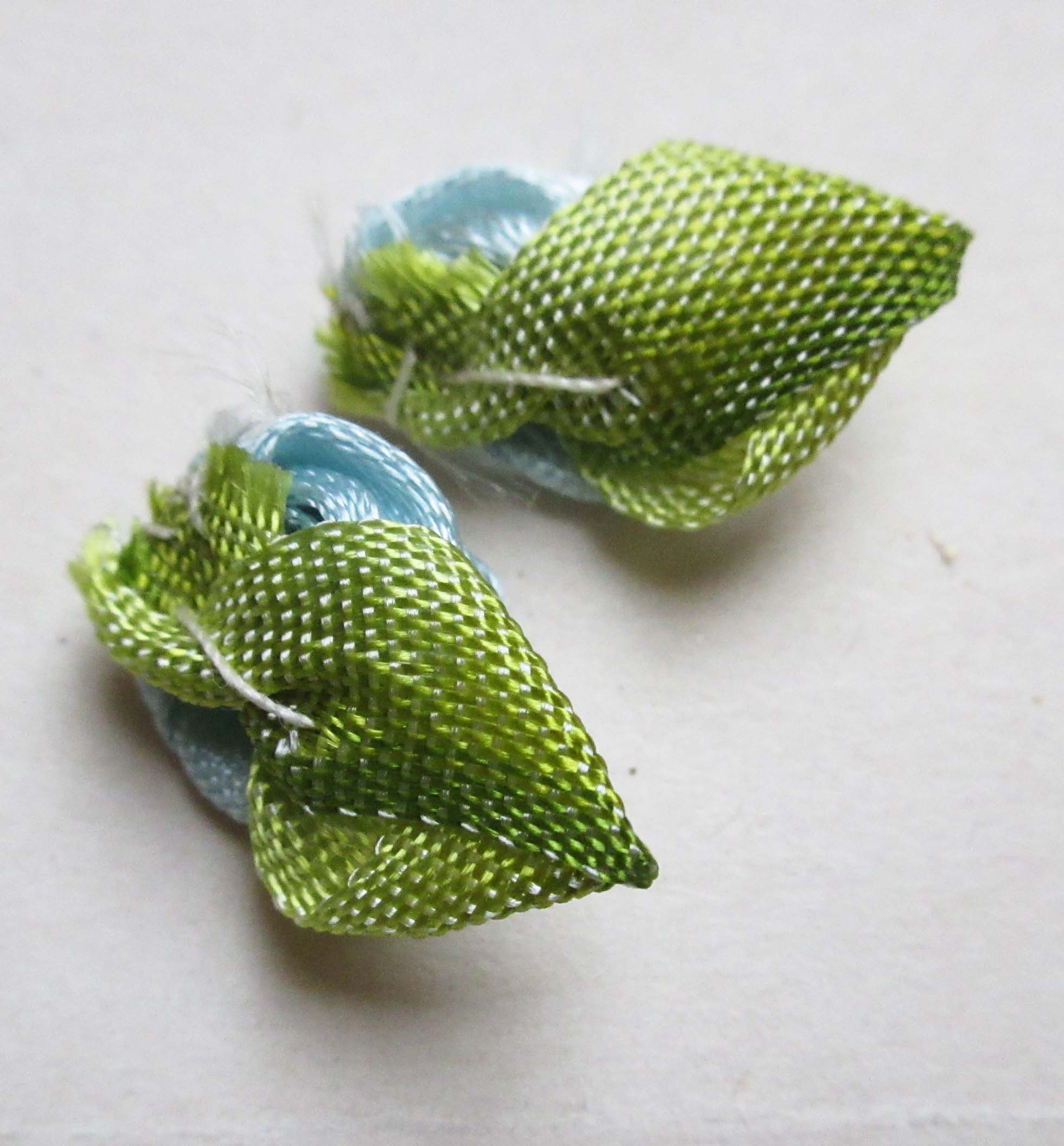 French Satin Blue Rosebuds 8 pcs