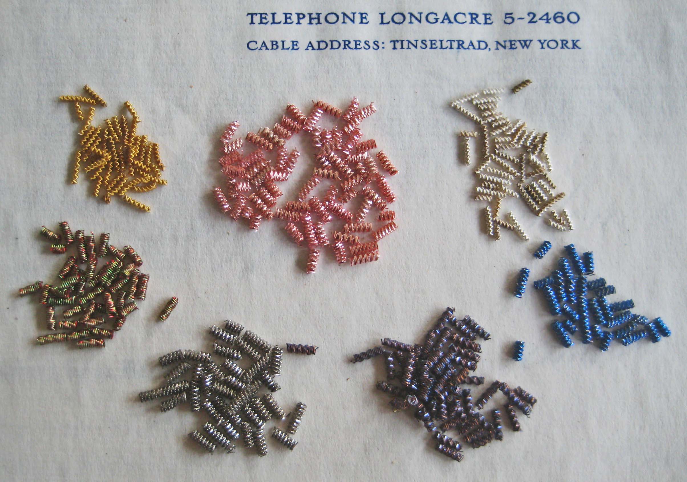 French Check Purl Bits Embroidery Metallic Bullion - 7 Colors