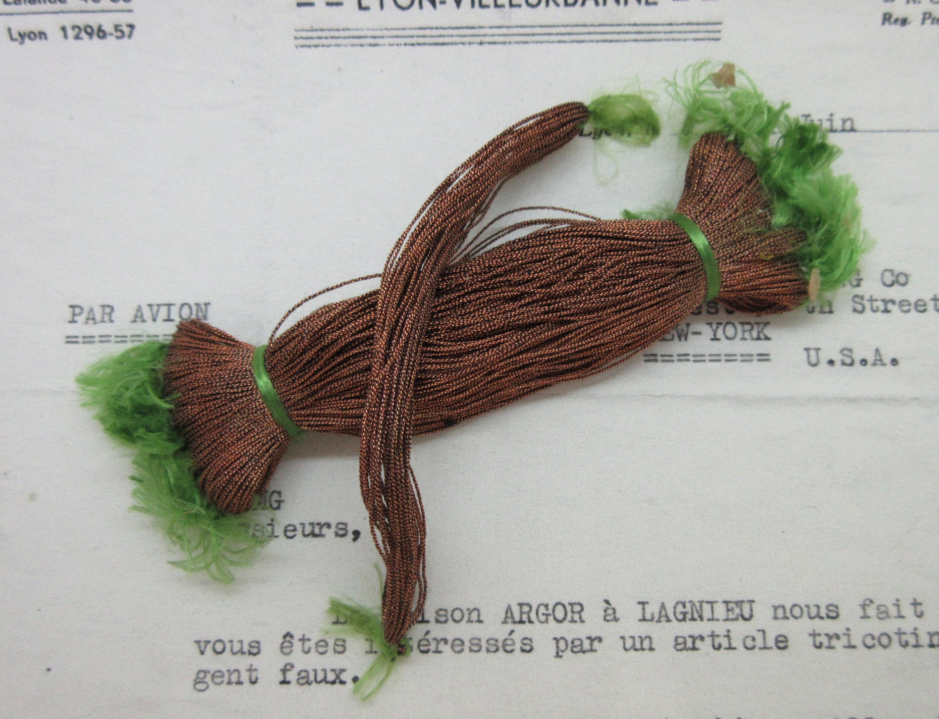 3 ply French Metallic Thread - 6 Colors