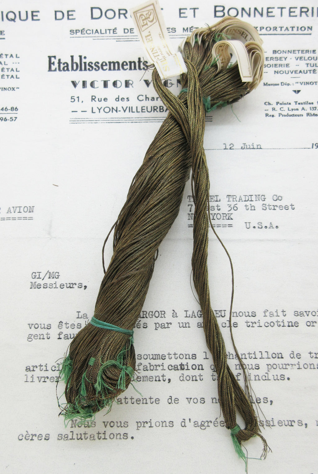 8 ply French Metallic Thread - 3 Colors