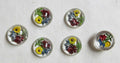 Floral Glass Cabachon 6 pcs