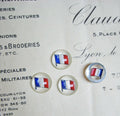 French Flag Glass Cabachon 4pcs