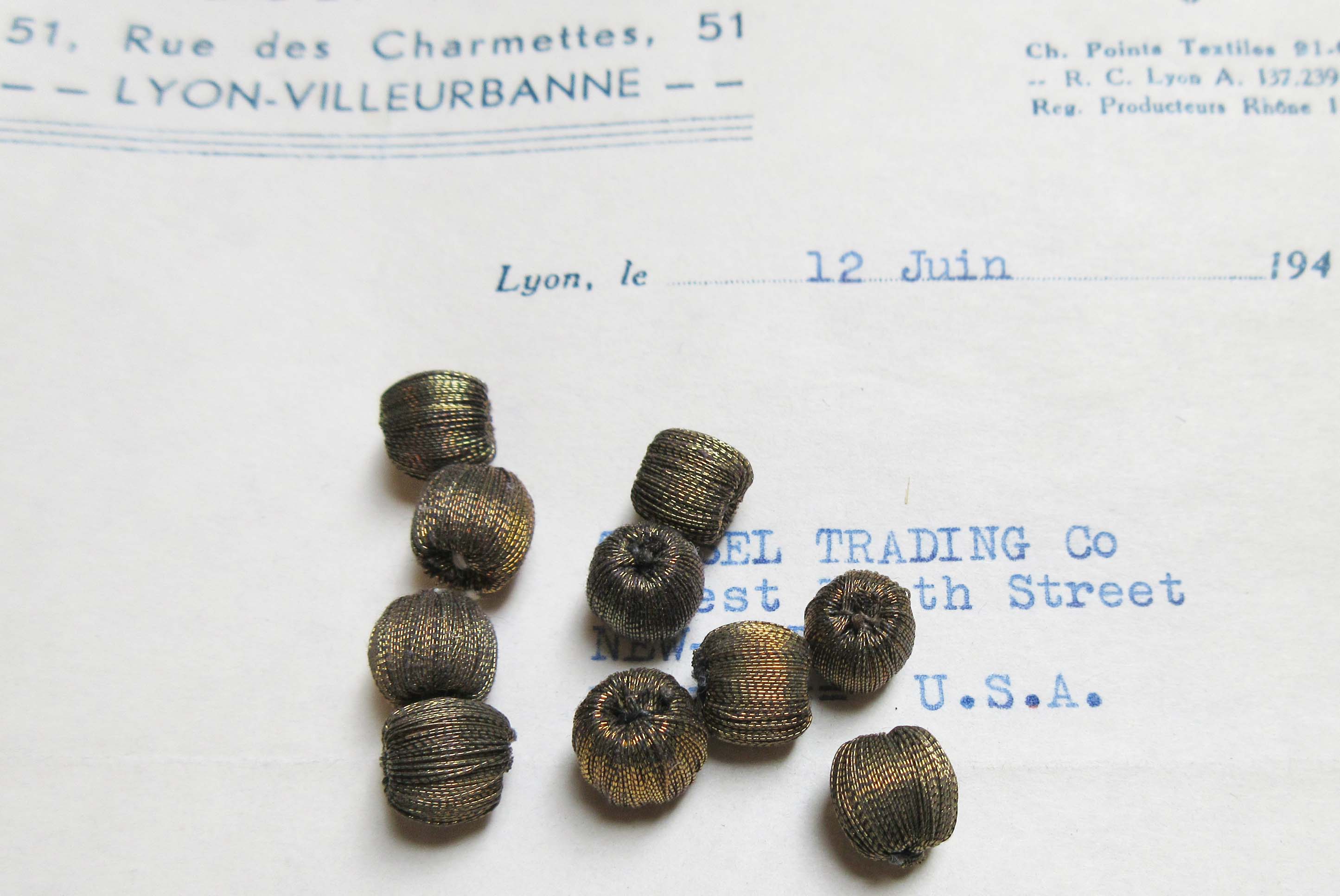 1 Doz Dark Gold Metallic Small Round Bobbles