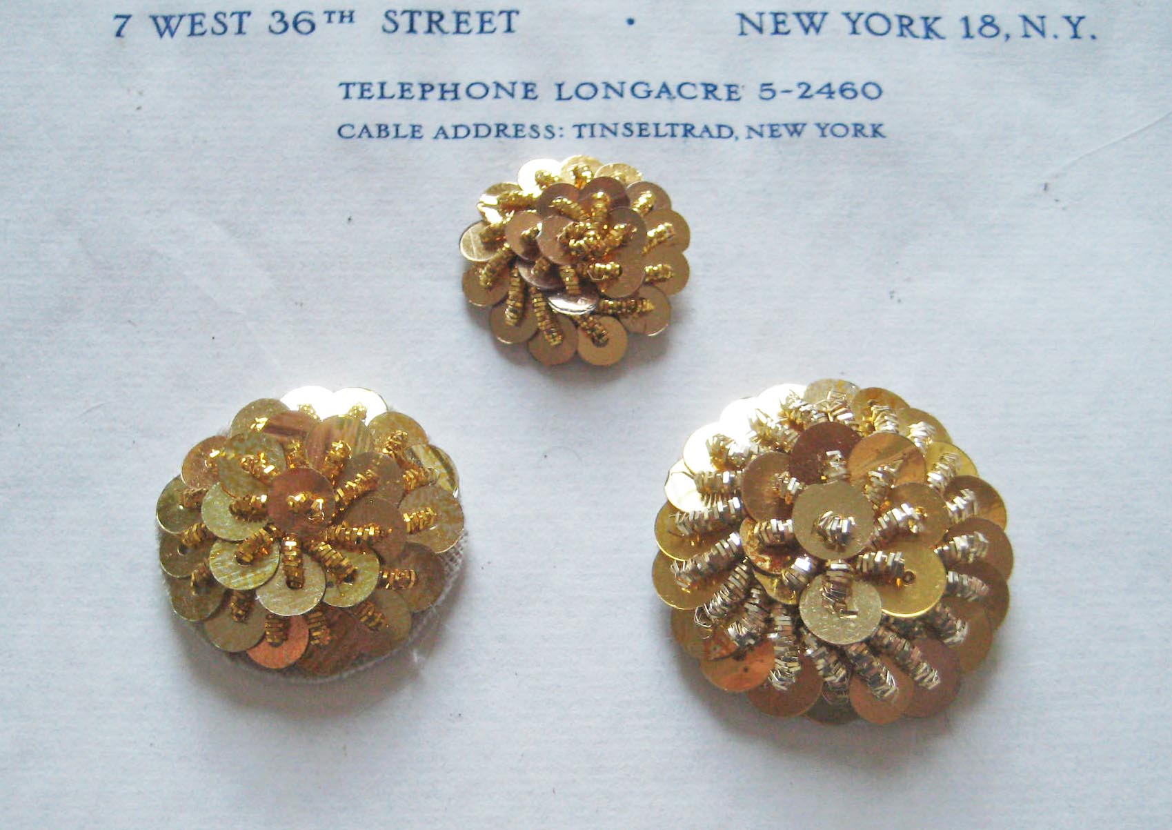 Gold Bullion/Sequin Circles - 3 Sizes